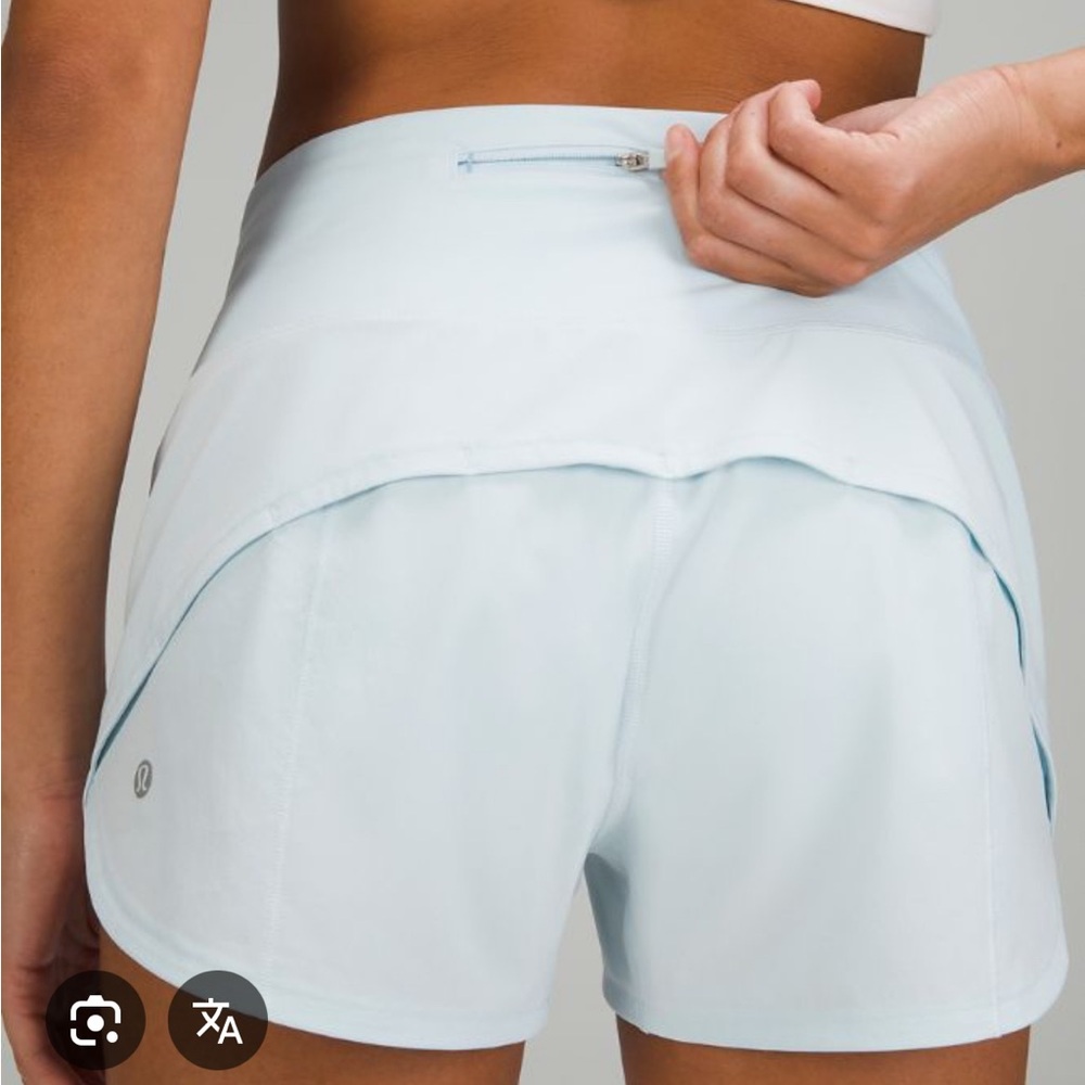 Lululemon Speed up shorts in powder blue size 0.